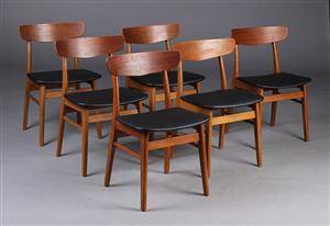 Dansk møbelproducent. Spisestole, nybetrukket 6