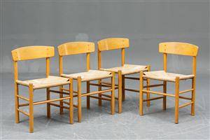 Børge Mogensen. Sæt på fire stole, model J- 39 4