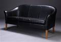 Dansk møbelproducent, to-pers. sofa, sort skind
