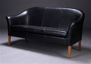 Dansk møbelproducent, to-pers. sofa, sort skind