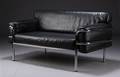 Tre-pers sofa, krom  sort skai