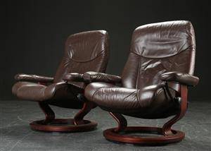Ekornes. Par Stressless lænestole med betræk af læder 2