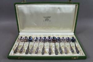Kaffeskedar i silver 12 st