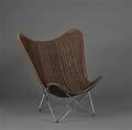 Knud Vinther. Batchair. Lænestol af nougatfarvet rattan 