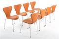 Arne Jacobsen. Sæt på otte stole model 3107 8 