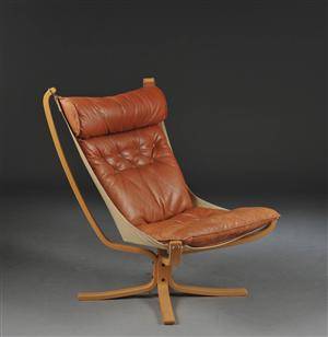 Sigurd Ressell, Falcon lænestol, cognacfarvet læder