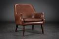 Lounge chair betrukket med brunt læder