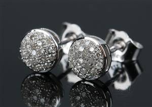 Øreringe, 9 kt rhodineret guld med 0.38 ct