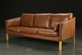 Tre-pers. sofa, læder, dansk møbelproducent
