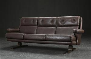 Tre-pers. sofa, læder, 1970erne