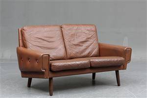 To-personers lædersofa