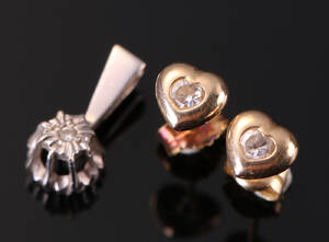 Vedhæng, ørestikker af 14 kt guld. 3