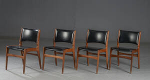 Sæt på fire spisestole, teak 4