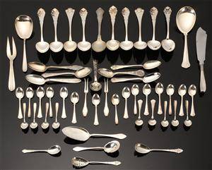 Samling sølvbestik 52.