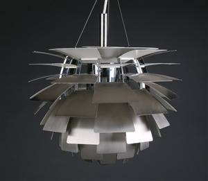 Poul Henningsen. Pendel Koglen af børstet stål, Ø. 48 cm 