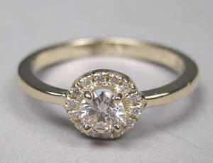 Brillant- og diamantring ca. 0,38 ct.