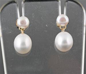 fresh water Pearl earrings in gold