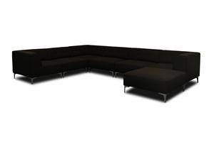 Morten Voss. THE SOFA FIFTYONE. Modulsofa med udskiftelige knapper. Midnight Black med Midnight Black knapper i Hallingdal uld.