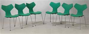 Arne Jacobsen. Sæt på 6 Grand Prix stole 6.