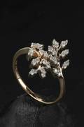 Diamantring, ca. 0.40 ct. af 9 kt. guld