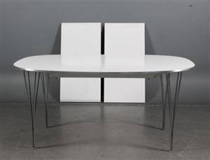 Piet Hein Bruno Mathsson. Super Ellipse spisebord med to tillægsplader, model B618