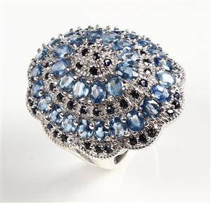 Ring, sterling sølv, safirer
