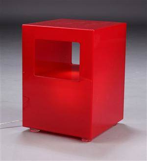 Ross Lovegrove, tilskrevet. Gulvlampe bordlampe, rødt plast 