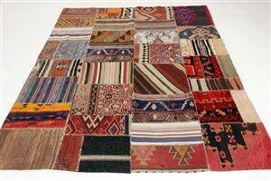Matta, Kelim patchwork 225 x 195 cm