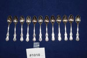 Kaffeskedar i silver, 12 st, L 11 cm