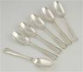 Georg Jensen, seks dessertskeer af sterlingsølv, Dobbeltriflet 6