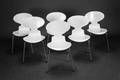 Arne Jacobsen. Seks stole, Myren 3101, nyrenoveret, nylakeret 6
