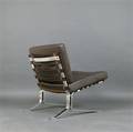 Flachstahl Lounge Chair der 1960er Jahre mit Lederkissen
