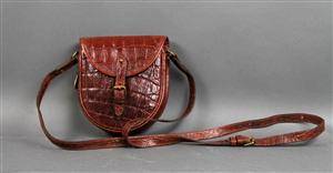 Mulberry skuldertaske af krokopræget brunt læder