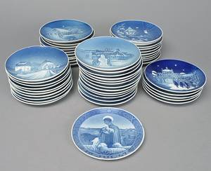 Kgl. P.BG - diverse juleplatter i porcelæn. 48