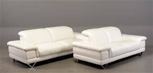 32 pers. sofaer i hvid læder på slidflader 2