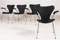 Arne Jacobsen, set med fyra armstolar modell 3207, för Fritz Hansen 4