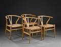 Hans J. Wegner. Fire Y- stole med stel af ask 4