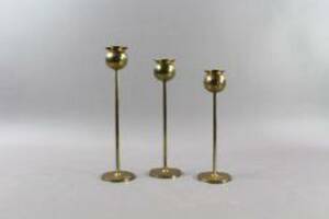 Ljusstakar i mässing Skultuna design Pierre Forsell 3 st