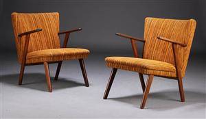 Dansk møbelproducent. Par lænestole, teaktræ