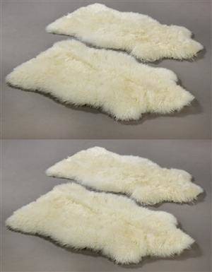 Fire Argentinske lammeskind. Super Soft. Farve Hvid. 4