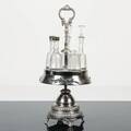 BORDSSURTOUT, glas samt nysilver, 1900-talets början