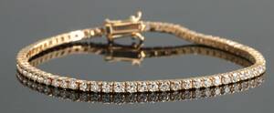 Tennisbracelet with brilliant cut diamonds  3.60ct 