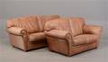 2-pers. samt 3-pers. sofa med brunt læder 2