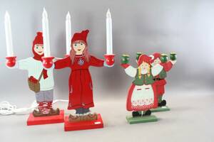 Adventsljusstakar 2 st och ljusstakar i trä 2 st