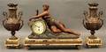 KaminuhrPendule mit  Vasen im Empire Stil, Reveuse 3