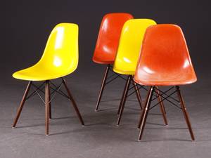 Charles Eames 1907- 1978. Sæt på fire skalstole 4