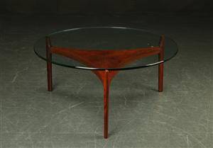 Svend Ellekær. Cirkulært sofabord, palisander 