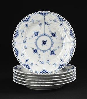 Royal Copenhagen helblonde musselmalet tallerkner 6