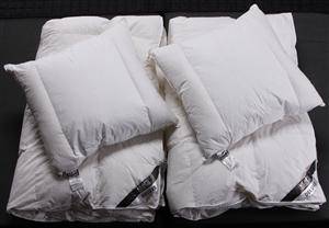 Komplet øko-tex-mærket dynepakke med gåsedunsdyner og betræk af ægyptisk bomuld, KEOPS® Collection, farve creme