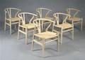 Hans J. Wegner. Sæt på seks Y- stole, model CH-24. 6 